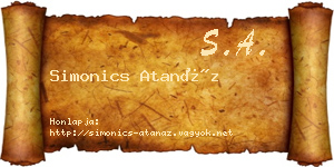 Simonics Atanáz névjegykártya